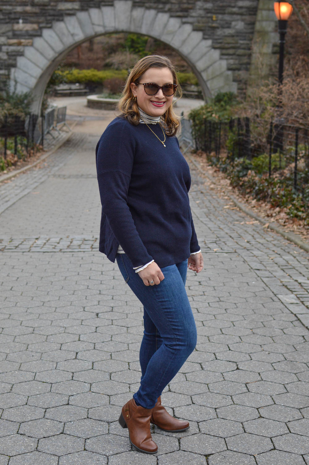 navy sweater