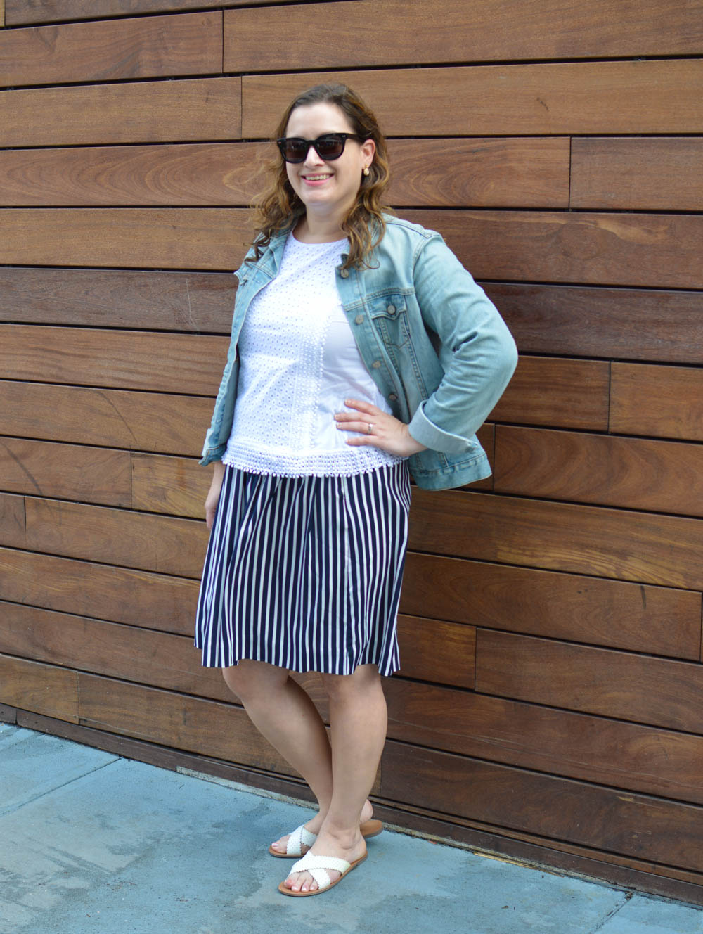 Striped Skirt for Work - La Petite Pear